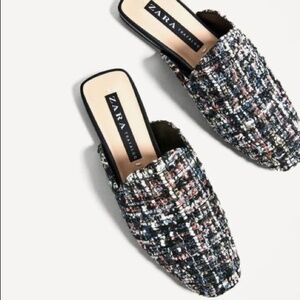 ZARA Tweed Slippers (40)